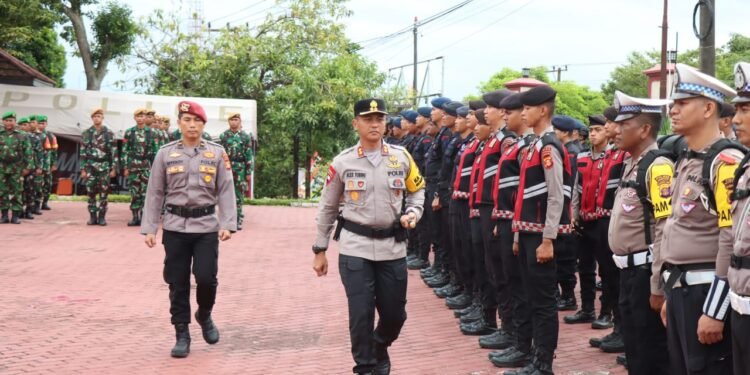 Polres Bontang gelar apel pengamanan (Foto Humas)