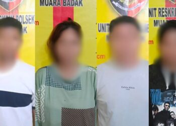 Polres Bontang tangkap 4 pelaku narkoba (Foto Ayb)