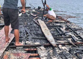 Kondisi rumah yang hangus terbakar di Bontang (Foto Ayb)
