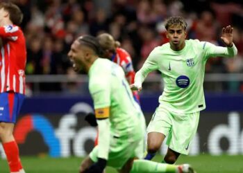 Tim Barcelona rayakan gol (Ist)