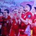 Timnas Indonesia rayakan kemenanganya di depan ribuan suporter (Ist)