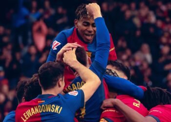 Barcelona merayakan kemenangan (Foto Fc Barcelona)