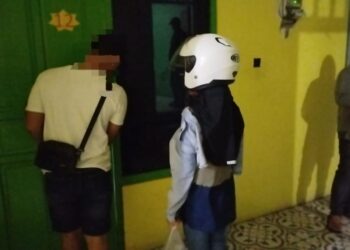 Pasangan Sejoli yang diamakan tim razia dari Satpol PP (Foto Ayb)