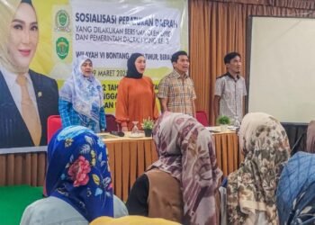 Anggota DPRD Kalimantan Timur, Shemmy Permata Sari, menggelar sosialisasi Peraturan Daerah (Perda), didampingi Ketua DPRD Bontang, Andi Faizal Sofyan Hasdam (Ist)