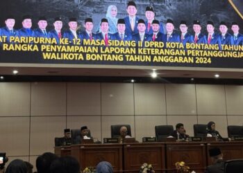 Dewan Perwakilan Rakyat Daerah (DPRD) Bontang mengadakan rapat paripurna ke-12 di Bontang Lestari, pada Senin (10/3/2025). (Ist)
