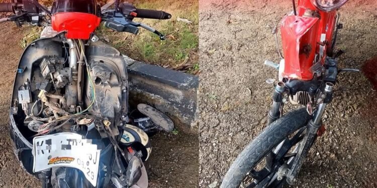 Kondisi motor usai kecelakaan Lalu Lintas di Kutai Kartanegara. (Ist)