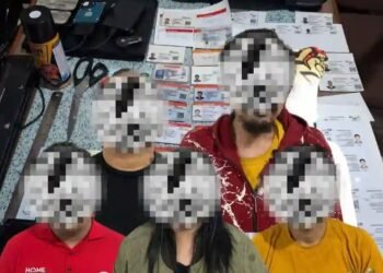 Lima terduga pelaku yang diamankan Polres Kukar. (Ist)