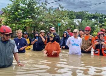 Walikota Neni Moerniaeni meninjau langsung lokasi banjir. (Ist)
