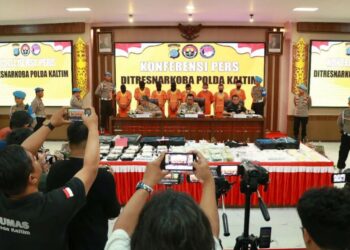 Konferensi Pers Polda Kalimantan Timur. (Foto Humas Polda)
