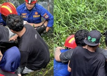 Damkar Bontang Evakuasi pengendara yang mengalami kecelakaan (Foto Damkar)