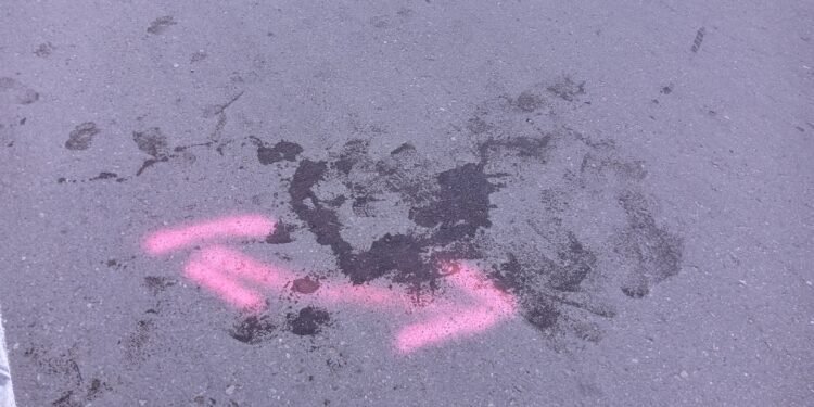 Tempat kejadian perkara penembakan di Kota Samarinda. Dipotret pada Minggu 4 Mei 2025