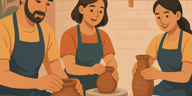 Ilustrasi pelatihan pembuatan pot