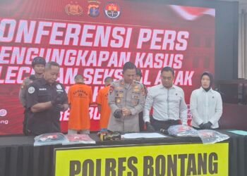 Konferensi pers Polres Bontang, terkait pelecehan seksual
