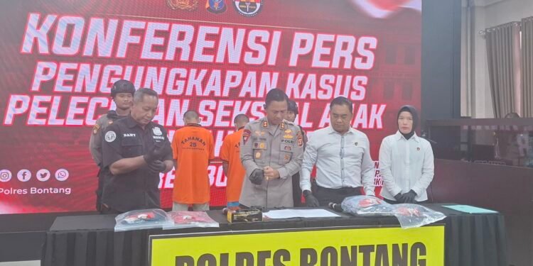 Konferensi pers Polres Bontang, terkait pelecehan seksual