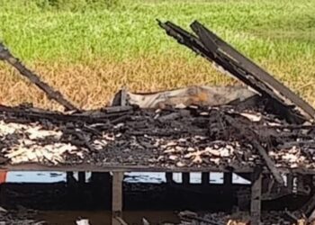 Kebakaran Hanguskan Gedung Walet di Muara Muntai Kukar