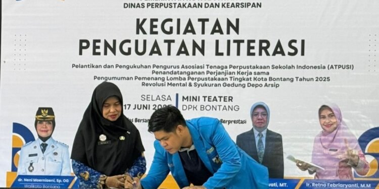 KNPI MoU dengan Dinas Perpus, Dorong Budaya Literasi