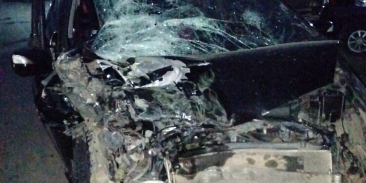 Kondisi mobil Honda Jazz usai adu banteng dengan truk