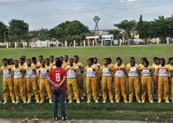 Paskibraka Bontang, latihan di Lapangan Bessai Berinta