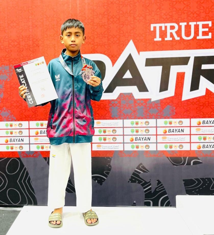 Greivance Jericho Juara dua Kyorugi Pra Cadet A Under 30 Putra