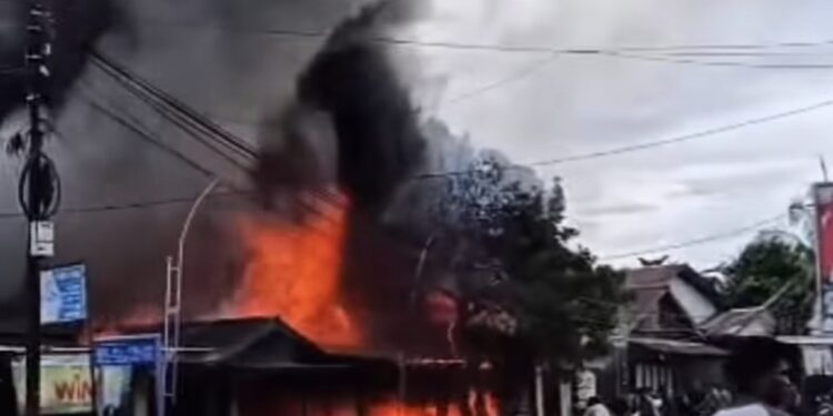 Tangkapan layar vidio kebakaran di Berau