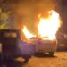 Mobil terbakar dihalaman Gedung DPRD Kota Makassar