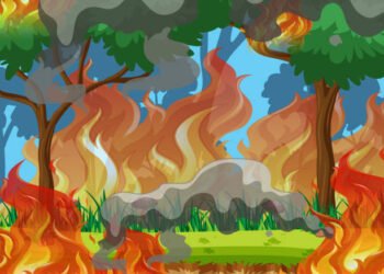 Ilustrasi kebakaran hutan. (Dok: blueringmedia)