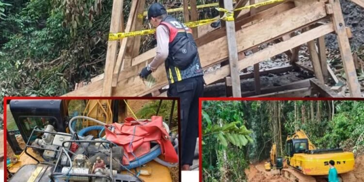Polsek Tabang Kukar Gerebek Tambang Emas Ilegal di Desa Sidomulyo