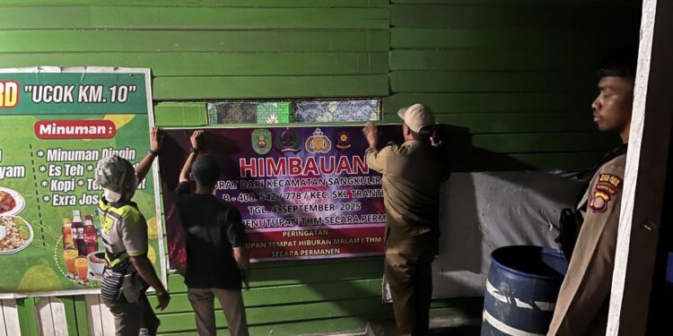 Tiga Warung di Sangkulirang Diduga THM Ilegal, Ditutup Paksa Aparat