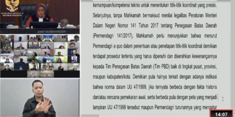 Lanjutan Sidang MK soal perbatasan Kampung Sidrap antara Bontang dan Kutim