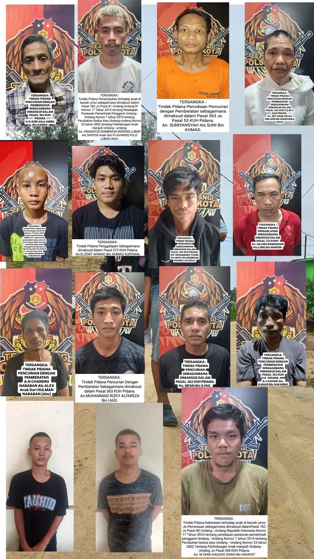 Viral di Medsos ini tampak muka para tahanan di Polresta Samarinda