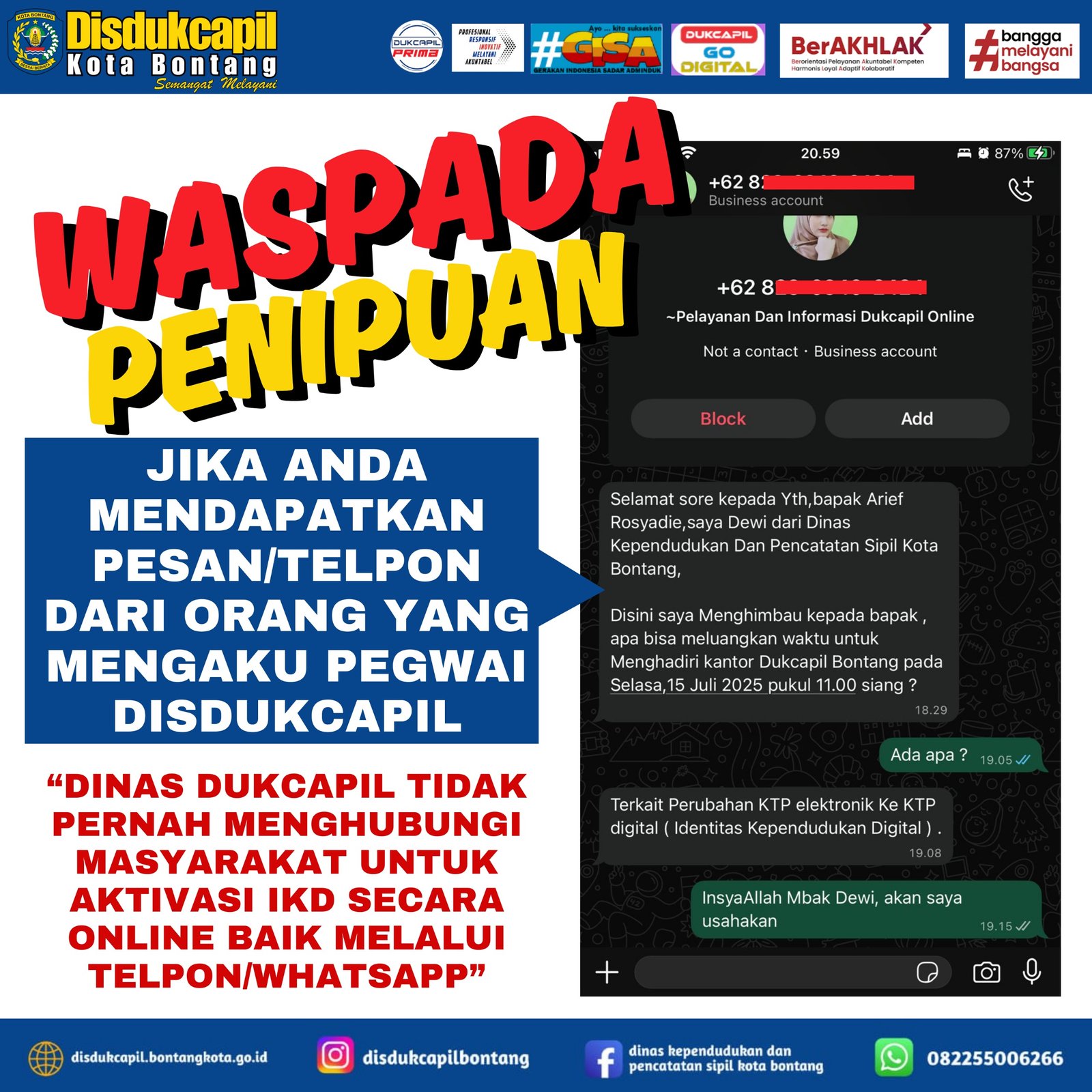 Himbauan dari Dugcapil Bontang