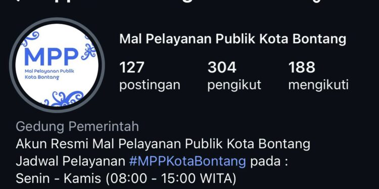 Akun media sosial MPP di instagram