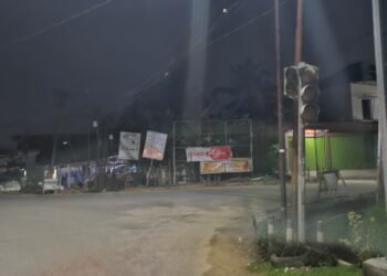 Kondisi lampuh merah di Simpang 4 Jalan HM Andas, Kelurahan Satimpo.