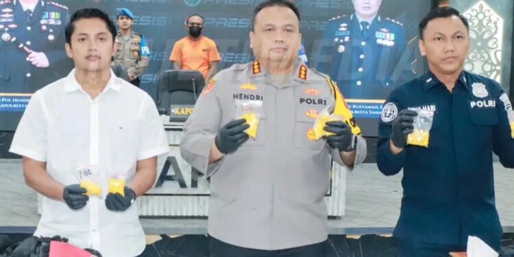 Konferensi pers Polresta Samarinda soal kasus narkoba