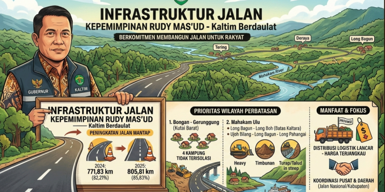 Ilustrasi Capaian Infrastruktur Jalan Rudy–Seno Selama Menjabat