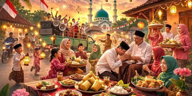 Ilustrasi perayaan lebaran Idul Fitri