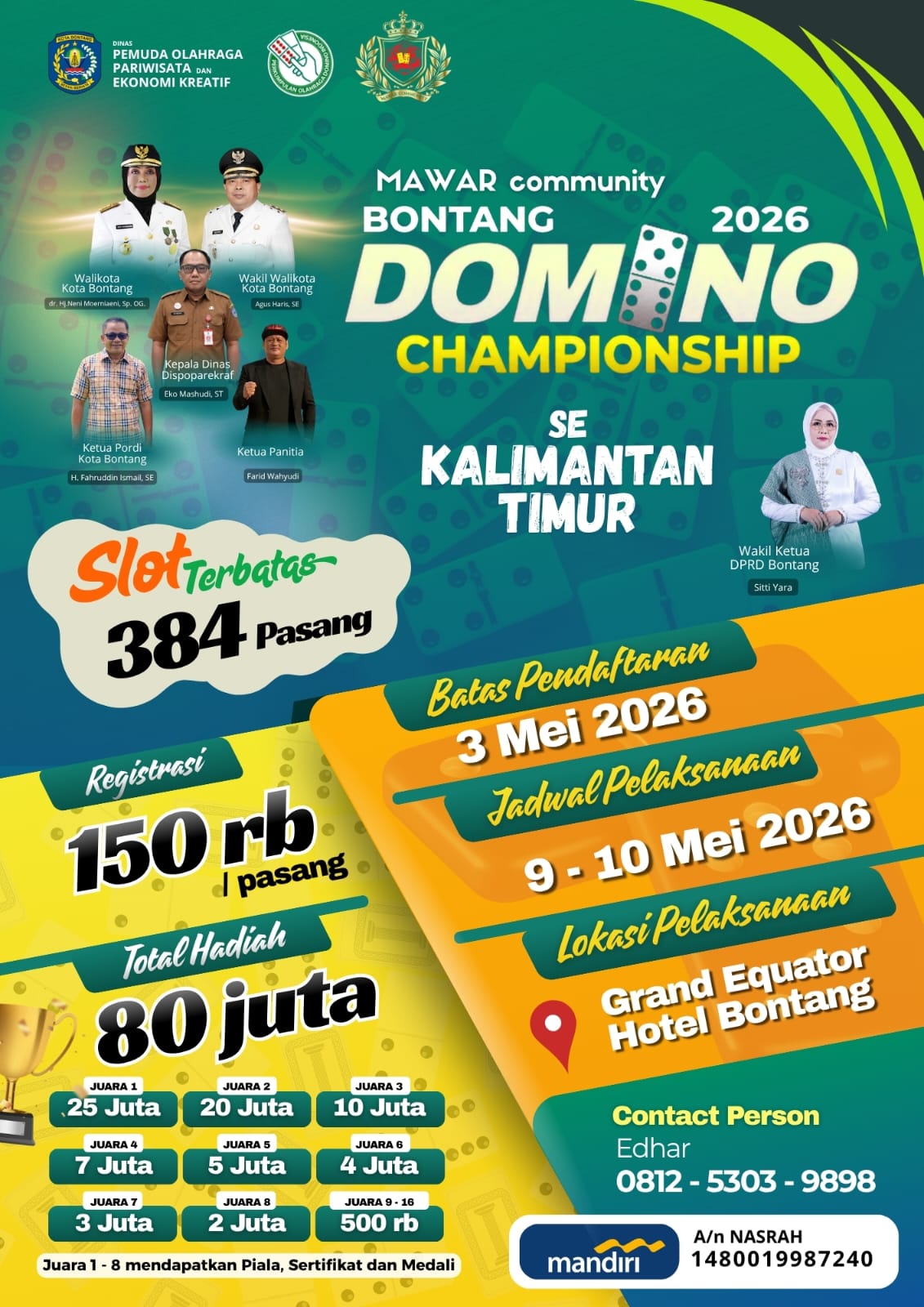 Mawar Community Bontang Bakal Gelar Domino Championship 2026