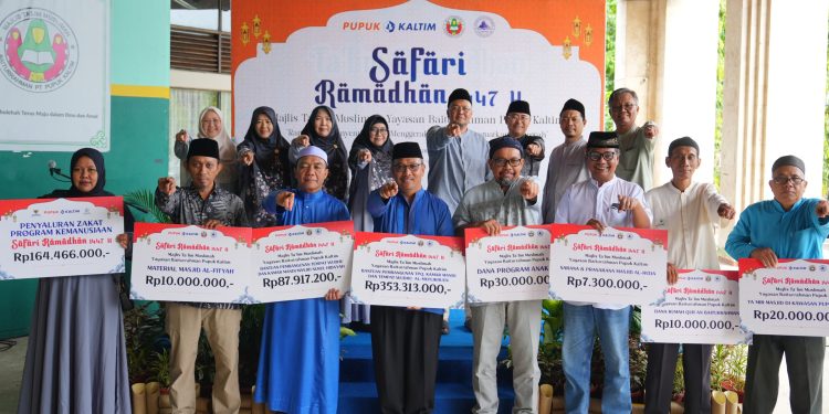Pupuk Kaltim Tingkatkan Kepedulian Sosial, Safari Ramadan MTMY Baiturrahman Salurkan Rp799 Juta