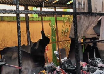 Kondisi rumah usai terbakar di Jalan Dr Wahidin, RT 08, Kelurahan Sangasanga Dalam