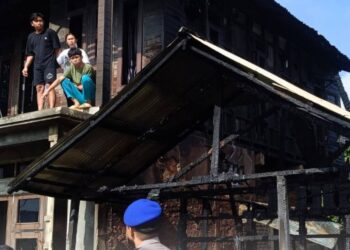 Kondisi rumah usai terbakar di Loa Ipuh Kukar