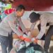 Pihak kepolisian Kukar datang untuk melakukan penanganan awal di lokasi sebelum mengevakuasi jenazah