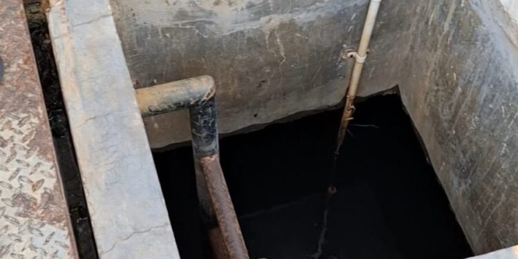 Penampungan air Pasar Rawah Indah yang terletak di Basement
