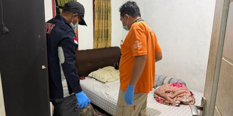Saat pihak Polres Bontang lakukan olah tkp di lokasi meminggal