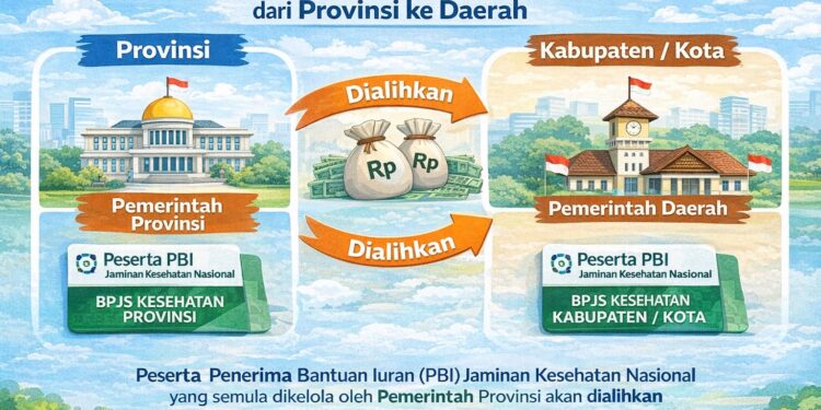 Ilustrasi Pengalihan Tanggungan PBI provinsi, (Doc/Ai Generate)