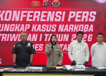 Konferensi Pers Polres Bontang terkait narkoba
