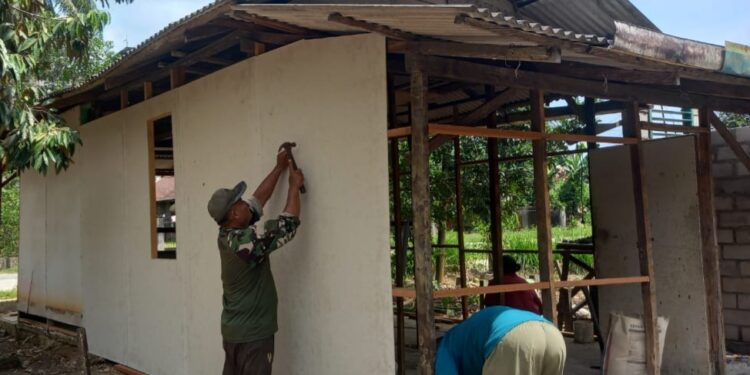Satgas TMMD Ke-128 Kodim 0908/Bontang Genjot Pembangunan RTLH di Sidomulyo