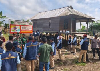 Salah satu kawasan di Tahura Bukit Soeharto yang telah dirambah dibangun bangunan rumah dan lahan perladangan di Desa Batuah, Kabupaten Kukar, Kaltim, Selasa (28/4/2026).