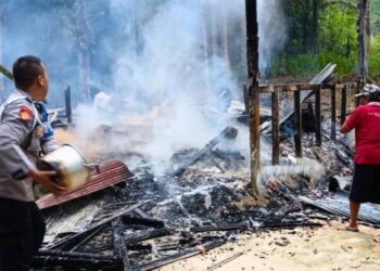 Kondisi usai terbakar rumah di Kukar