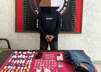 Terduga tersangka kasus narkoba diamankan polres kutim dan barang buktinya