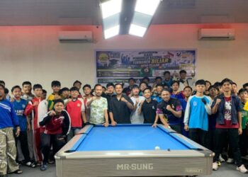POBSI Bontang menggelar turnamen biliar antar pelajar se-Kota Bontang di Alba Billiard, Minggu (10/5).